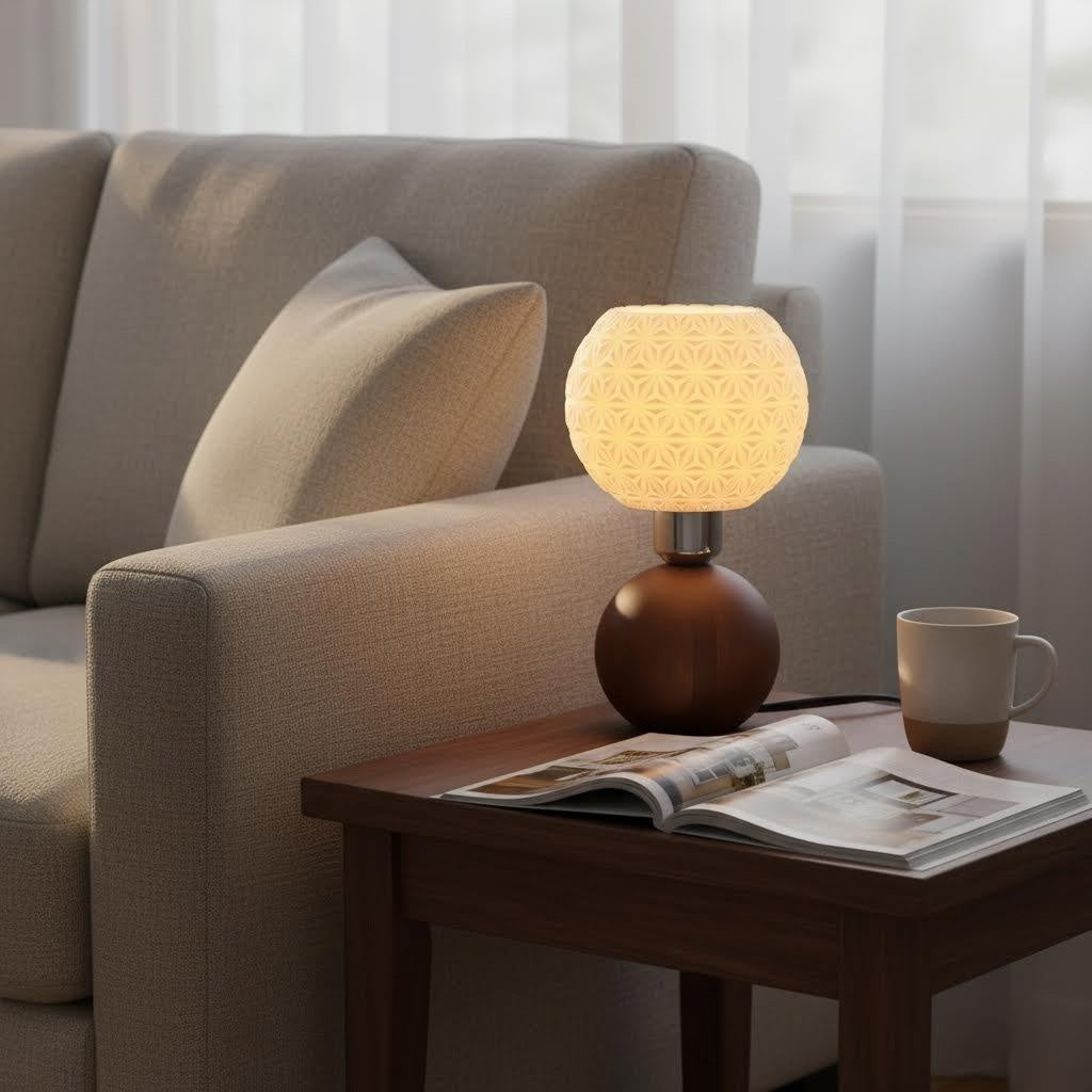 Asanora Burl Table Lamp