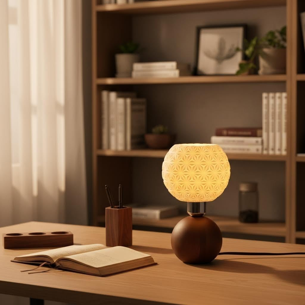 Asanora Burl Table Lamp